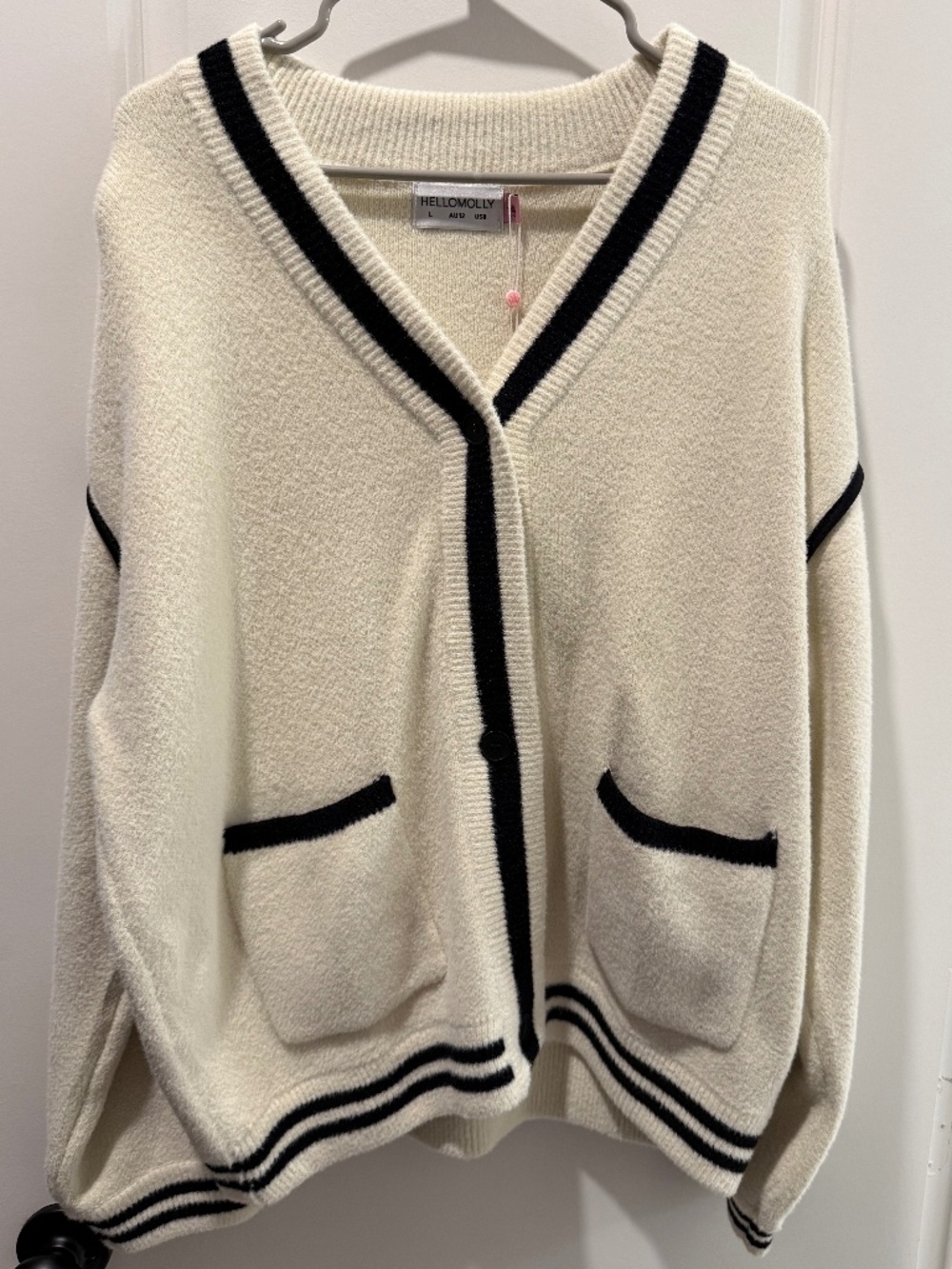 Hello Molly NWT Rugby Oversized Cardigan Sz L